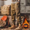Multi-pocket workwear pants for men, new fleece American trendy brand loose casual pants for autumn and winter, men's fashionable tapered pants Application Scenario